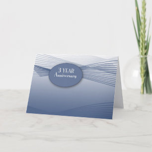 Tarjeta Cinta azul de 3 años de aniversario de empleado