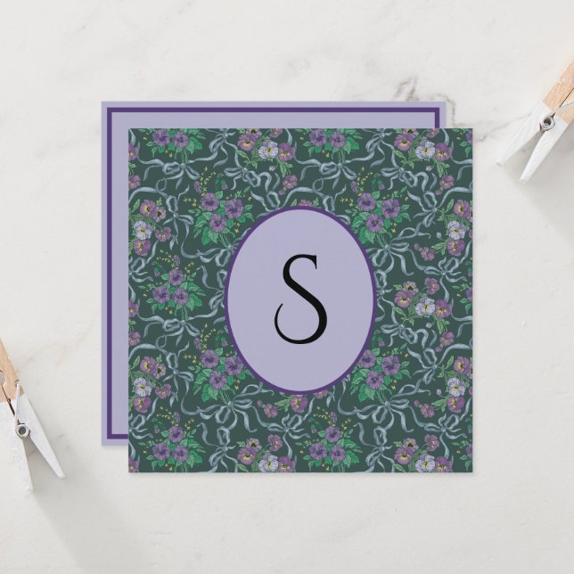 Tarjeta Cinta azul de acero violeta púrpura victoriana vin (Anverso/Reverso In Situ)