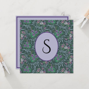 Tarjeta Cinta azul de acero violeta púrpura victoriana vin