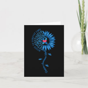 Tarjeta Cinta azul girasol noviembre conciencia sobre la d