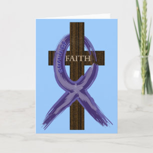 Tarjeta Cinta azul oscuro de cáncer de colon pintada en cr