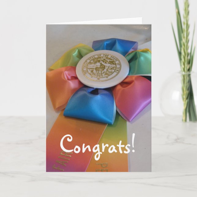 Tarjeta Cinta Colorida, ¡Felicidades! (Anverso)
