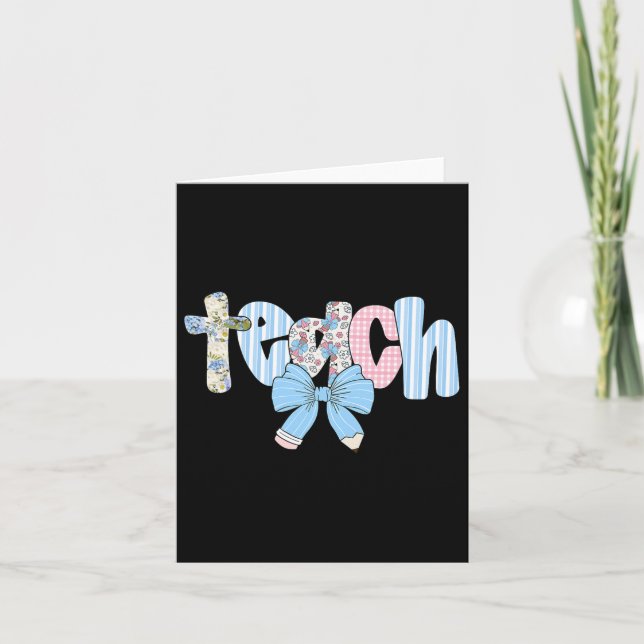 Tarjeta Cinta Coqueta Enseñar Maestra Feliz Primer Día De  (Anverso)