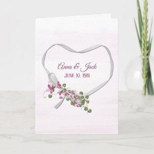 Tarjeta Cinta de aniversario corazón con nombres
