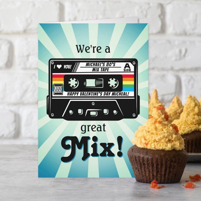 Tarjeta Cinta de audio retro "Great Mix" de San Valentín (Subido por el creador)