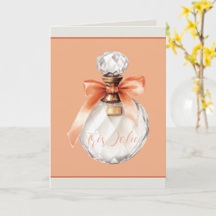 Tarjeta Cinta de Botella de Perfume Très Jolie (muy bonita