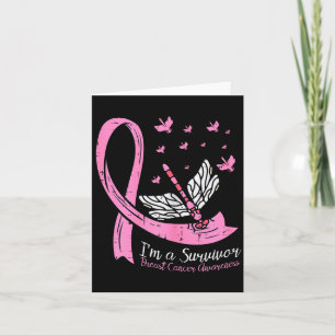Tarjeta Cinta de cáncer de mama libélula superviviente con