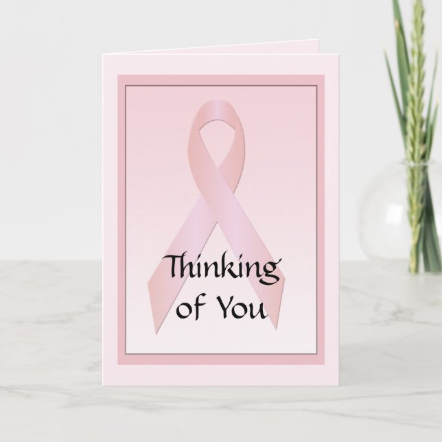Tarjeta Cinta de Cáncer de Mama pensando en tu saludo (Anverso)