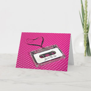 Tarjeta Cinta de casete de aniversario con corazón
