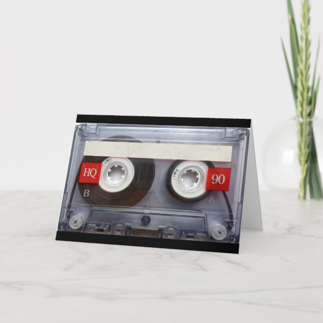 Tarjeta Cinta de cassette retro divertida (Anverso)