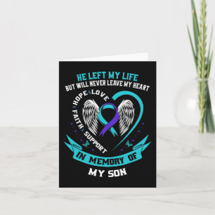 Tarjeta Cinta de Conciencia sobre el Suicidio Verde Azulad