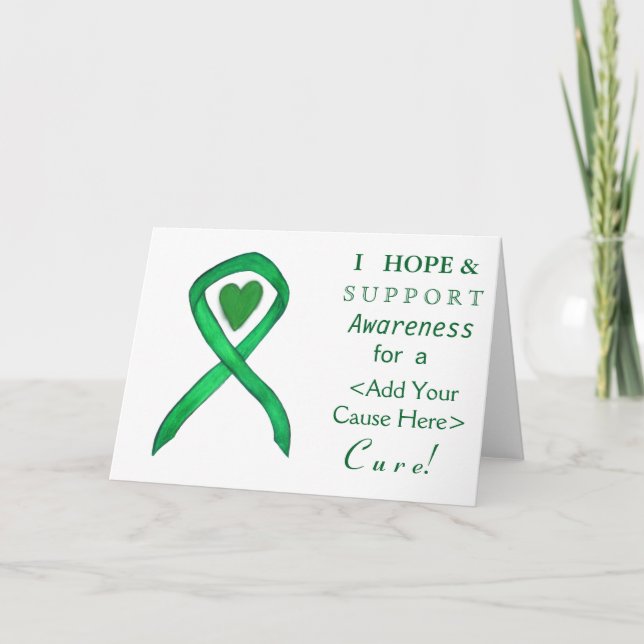 Tarjeta Cinta de conciencia verde Personalizado causa tarj (Anverso)