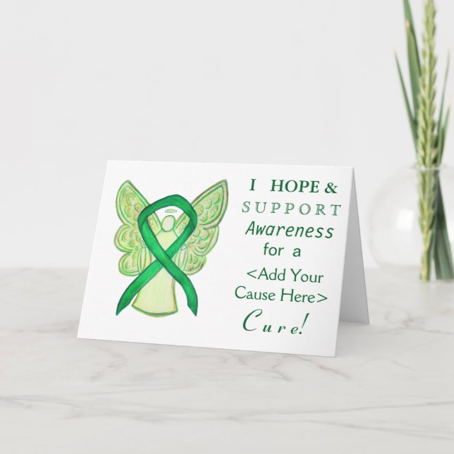 Tarjeta Cinta de conciencia verde Personalizado causa tarj (Anverso)