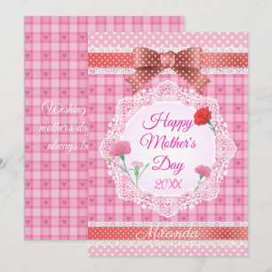 Tarjeta Cinta de encaje Feliz Día de la Madre