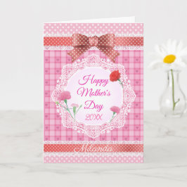 Tarjeta Cinta de encaje feliz día de la madre