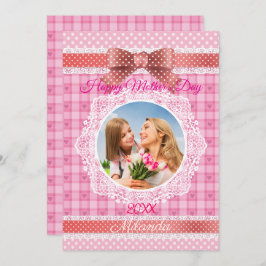 Tarjeta Cinta de encaje Feliz Día de la Madre