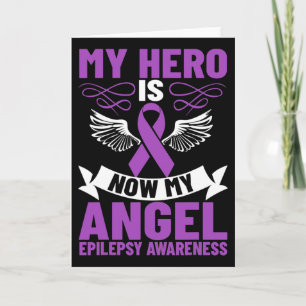 Tarjeta Cinta de Epilepsia Mi héroe ahora es mi ángel Epil