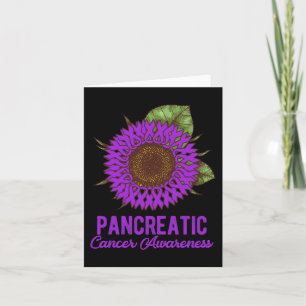 Tarjeta Cinta de girasol morado apoya el cáncer pancreátic