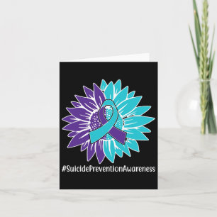 Tarjeta Cinta de girasol morado Verde azulada prevención d