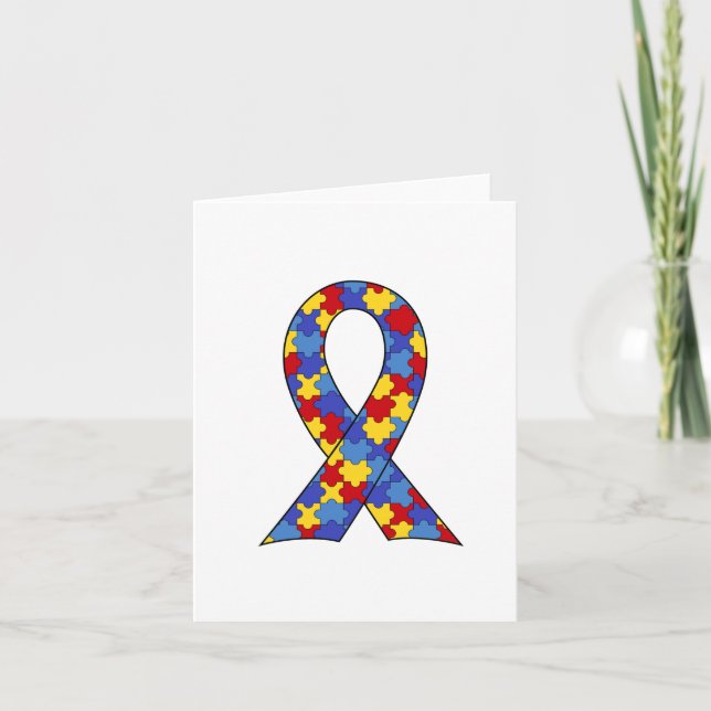 Tarjeta Cinta de la conciencia del autismo (Anverso)