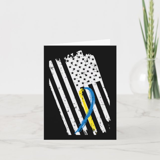 Tarjeta Cinta de la conciencia del síndrome de Down de la  (Anverso)