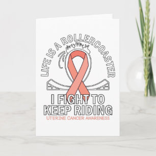 Tarjeta Cinta de melocotón para la conciencia del cáncer u