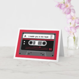Tarjeta Cinta de Mezcla de Casete Roja y Negra Old Skool S