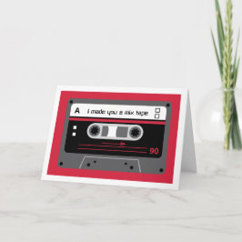 Tarjeta Cinta de Mezcla de Casete Roja y Negra Old Skool S