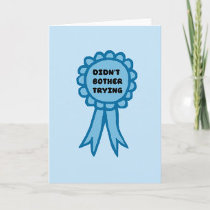 Tarjeta Cinta De Premio Azul Sin Molestarse En Intentarlo