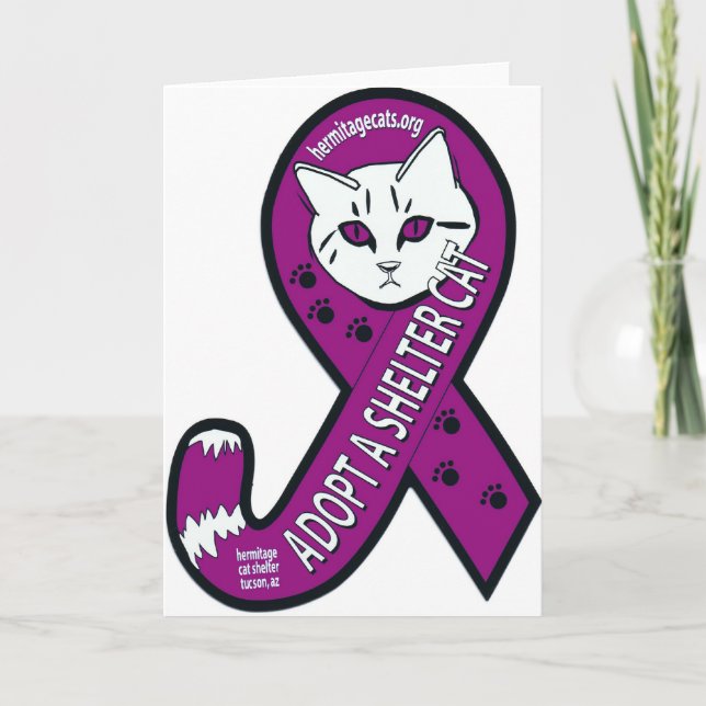 Tarjeta Cinta de sensibilización: Adopta un gato de refugi (Anverso)