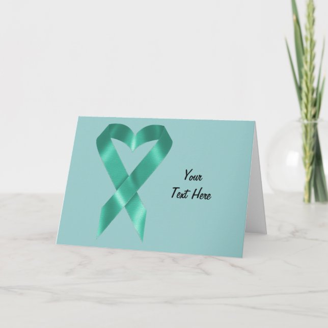 Tarjeta Cinta de sensibilización verde azulada (personaliz (Anverso)