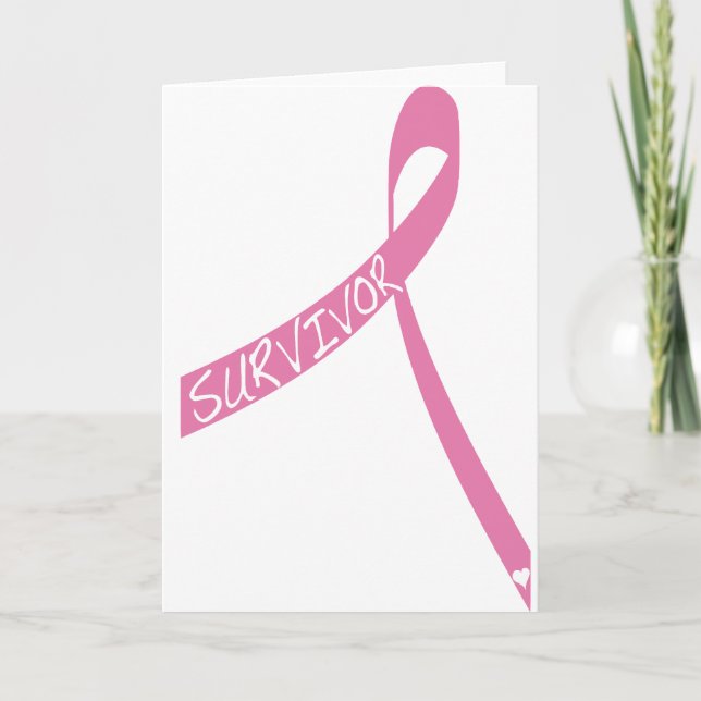 Tarjeta cinta de sobreviviente de cáncer de mama (Anverso)