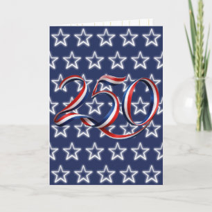 Tarjeta Cinta del 250 cumpleaños de EE. UU. y estrellas de