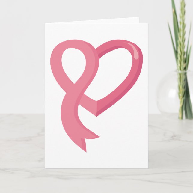 Tarjeta Cinta del corazón del rosa del cáncer de pecho (Anverso)