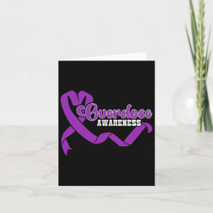Tarjeta Cinta Morada de Conciencia de Sobredosis Adicción