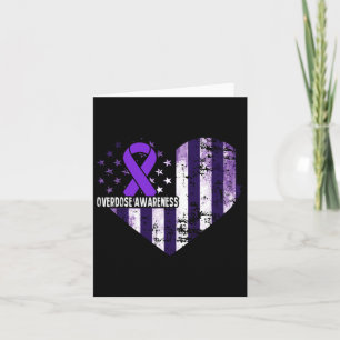 Tarjeta Cinta Morada de Conciencia de Sobredosis Adicción