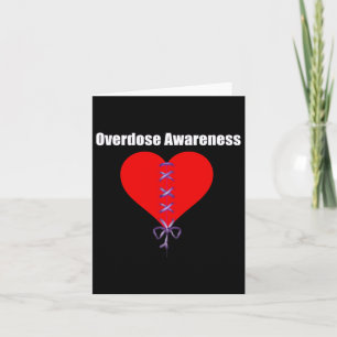 Tarjeta Cinta Morada de Conciencia de Sobredosis Corazón R