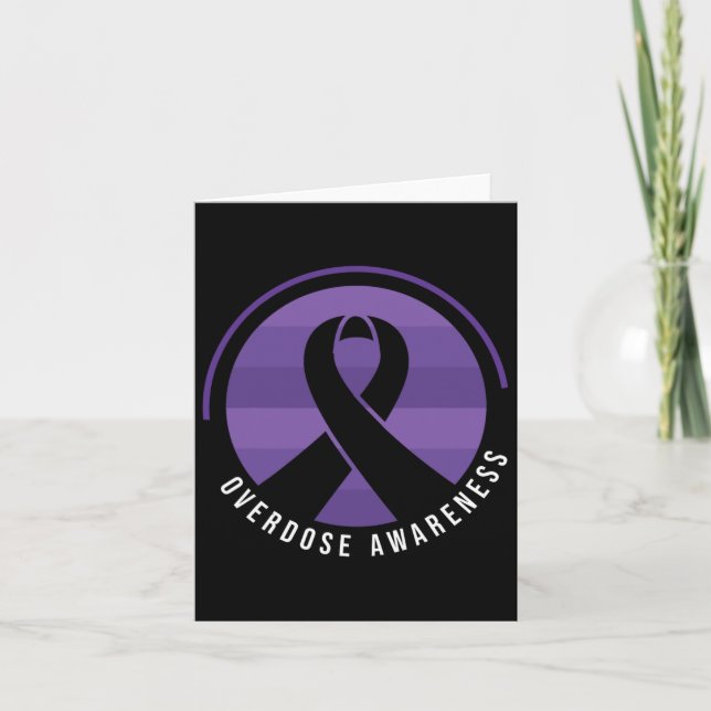 Tarjeta Cinta Morada de Conciencia sobre Sobredosis Adicci (Anverso)
