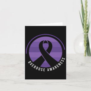 Tarjeta Cinta Morada de Conciencia sobre Sobredosis Adicci