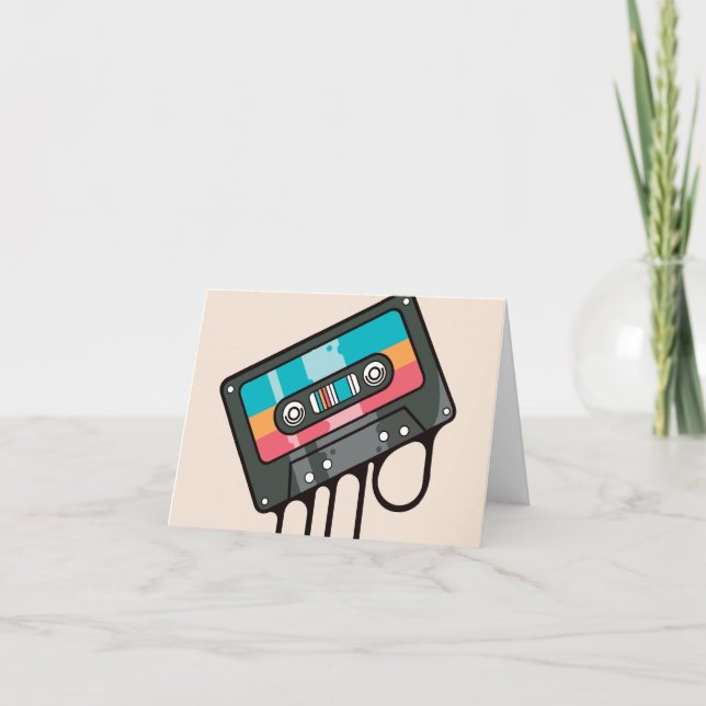 Tarjeta Cinta musical colorida (Anverso)