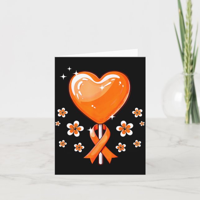 Tarjeta Cinta Naranja Corazón Caramelo Conciencia de Escle (Anverso)