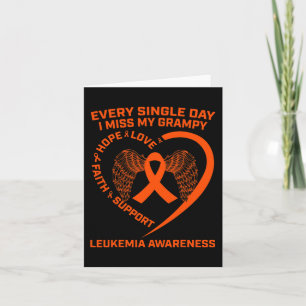 Tarjeta Cinta Naranja Corazón Conciencia de la Leucemia En