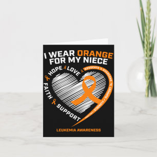 Tarjeta Cinta Naranja Corazón Hombre Para La Leucemia De L