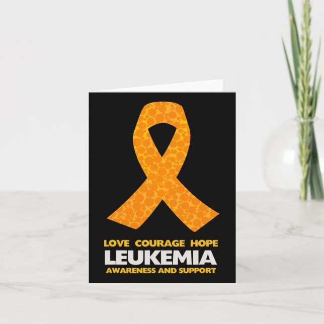 Tarjeta Cinta Naranja de Cáncer de Leucemia (Anverso)