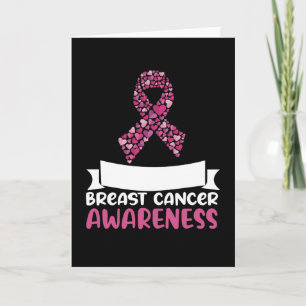 Tarjeta Cinta rosa Adorable Concienciación sobre el cáncer
