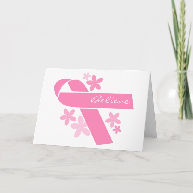 Tarjeta Cinta rosa - Conciencia sobre el cáncer de mama (Anverso)