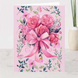 Tarjeta Cinta rosa Concienciación sobre el cáncer de mama