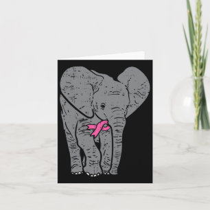 Tarjeta Cinta rosa elefante Cinta de pecho Cáncer de mama 