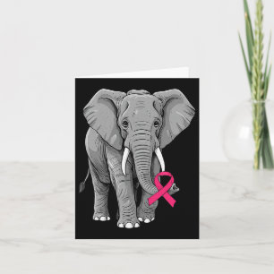 Tarjeta Cinta rosa elefante Cinta de pecho Cáncer de mama 