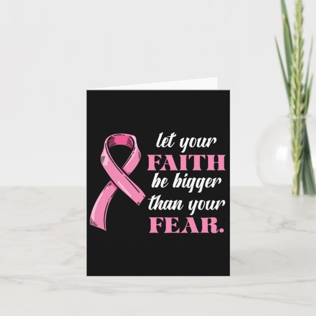 Tarjeta Cinta rosa Fe Cáncer de Mama Sensible Guerra de Mi (Anverso)